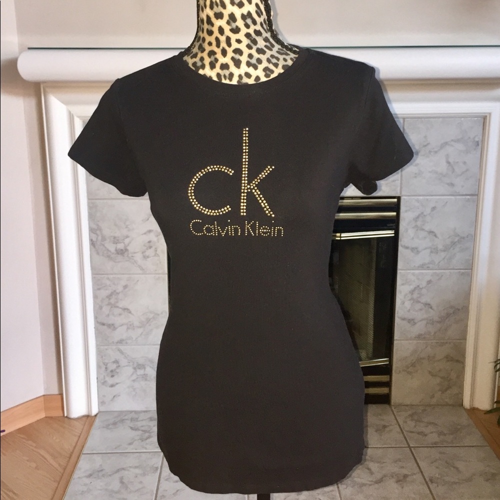 Calvin Klein “CK” Jeweled T-Shirt